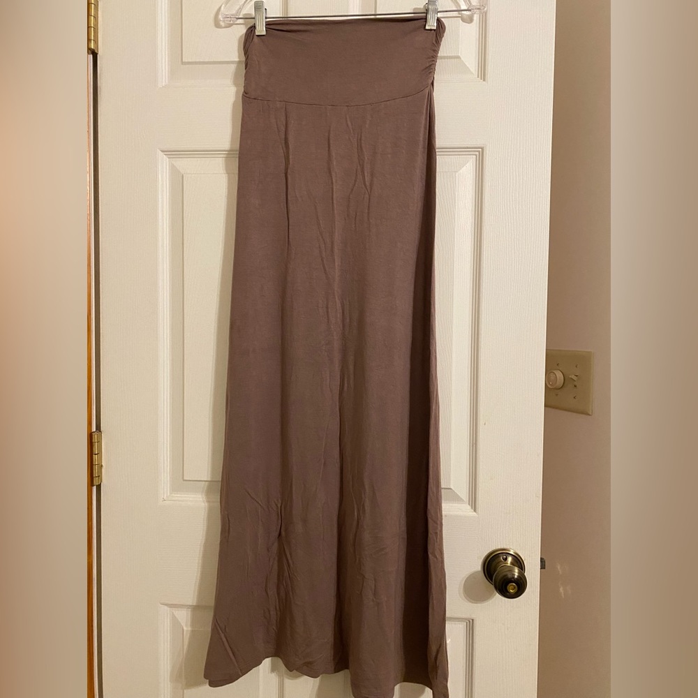 Light Brown Knit Maxi Skirt